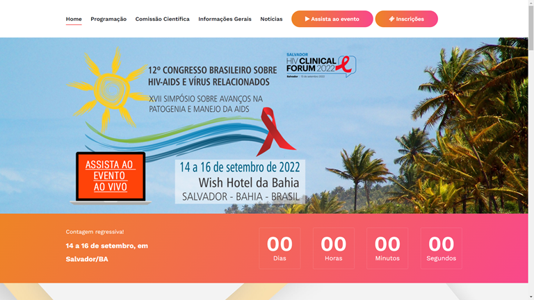 Captura do site Aids in Bahia Congresso
