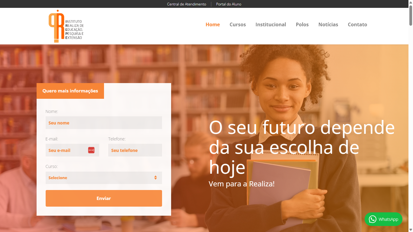 Captura do site Instituto Realiza Cursos