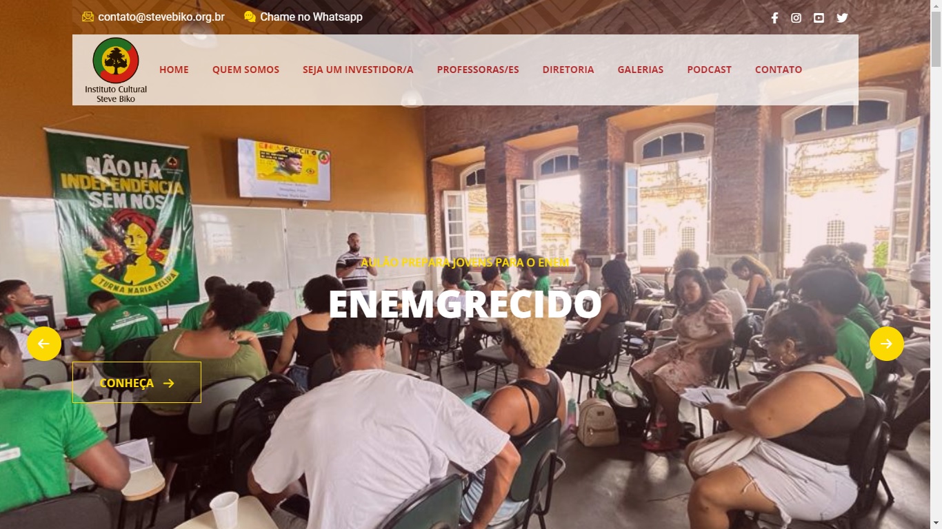 Captura do site Steve Biko Ong