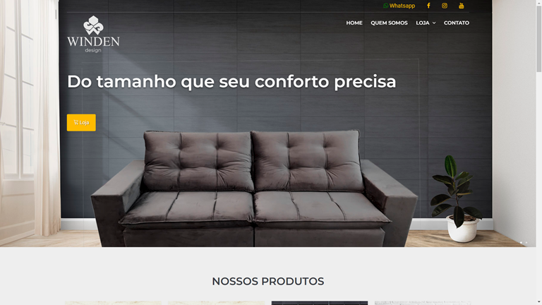 Captura do site Winden Sofás
